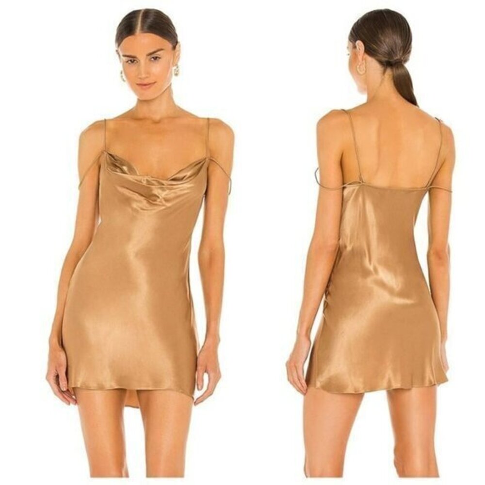 Camila Coelho Adora Mini Slip Dress - Toffee